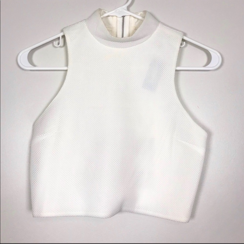 Express Crop Cut Out Tank With Double Zipper